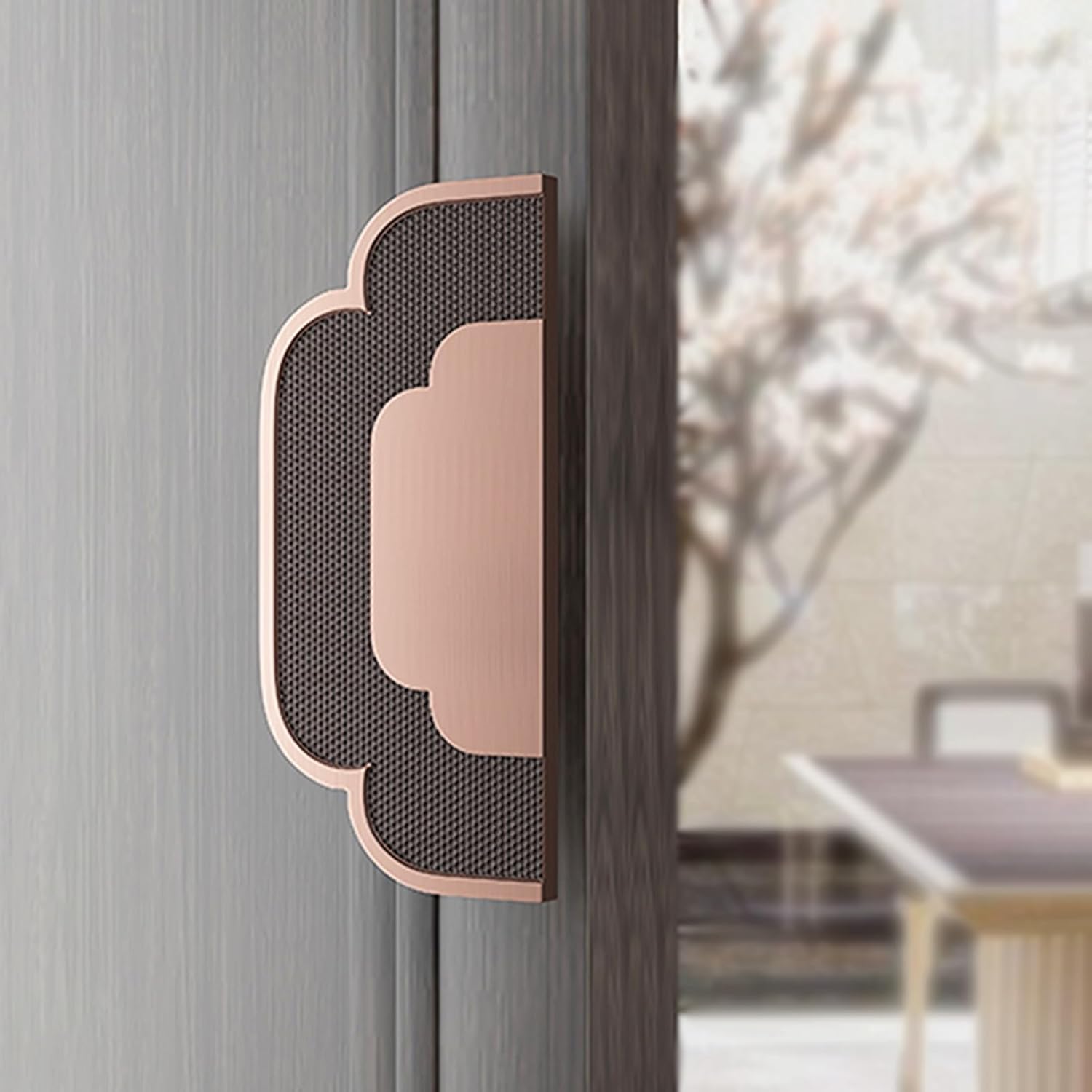Solid Aluminum Sliding Door Handle - Double Sided Patio Flower Shape - Push Pull Handles for Home & Commercial Use - Red Bronze Finish - 300mm (11.8")