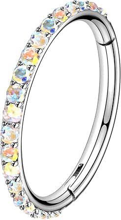 OUFER 16G Rostfreier Stahl Knorpel Ohrringe Fünf Petal Clear CZ Blume Tragus Helix Earrings Knorpel Ohrstecker