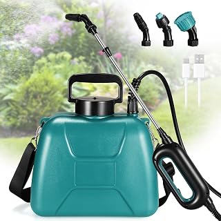 TLGREEN Pulverisateur Electrique 5L, 7.4V Puissant Pulverisateur de Jardin | Pulvérisateur à Pression avec 3 Buses Réglable, Recharge USB-C Lance télescopique pour Plantes Arrosage, Désherbage,Herbicide