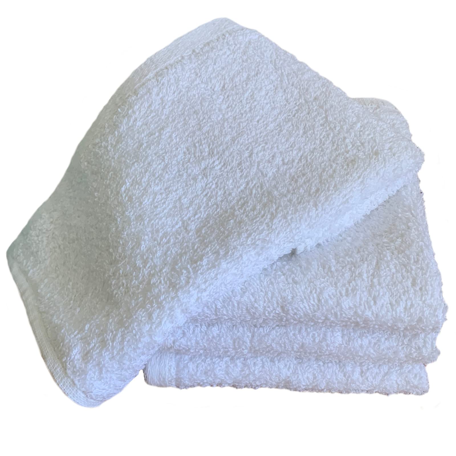 Sue Rossi Face Cloths Pack of 4, Egyptian Combed Cotton, 30cm x 30cm, Soft, Absorbent & Quick Dry Wash Cloth Flannels Set Of Bathroom Towels (White, 4)