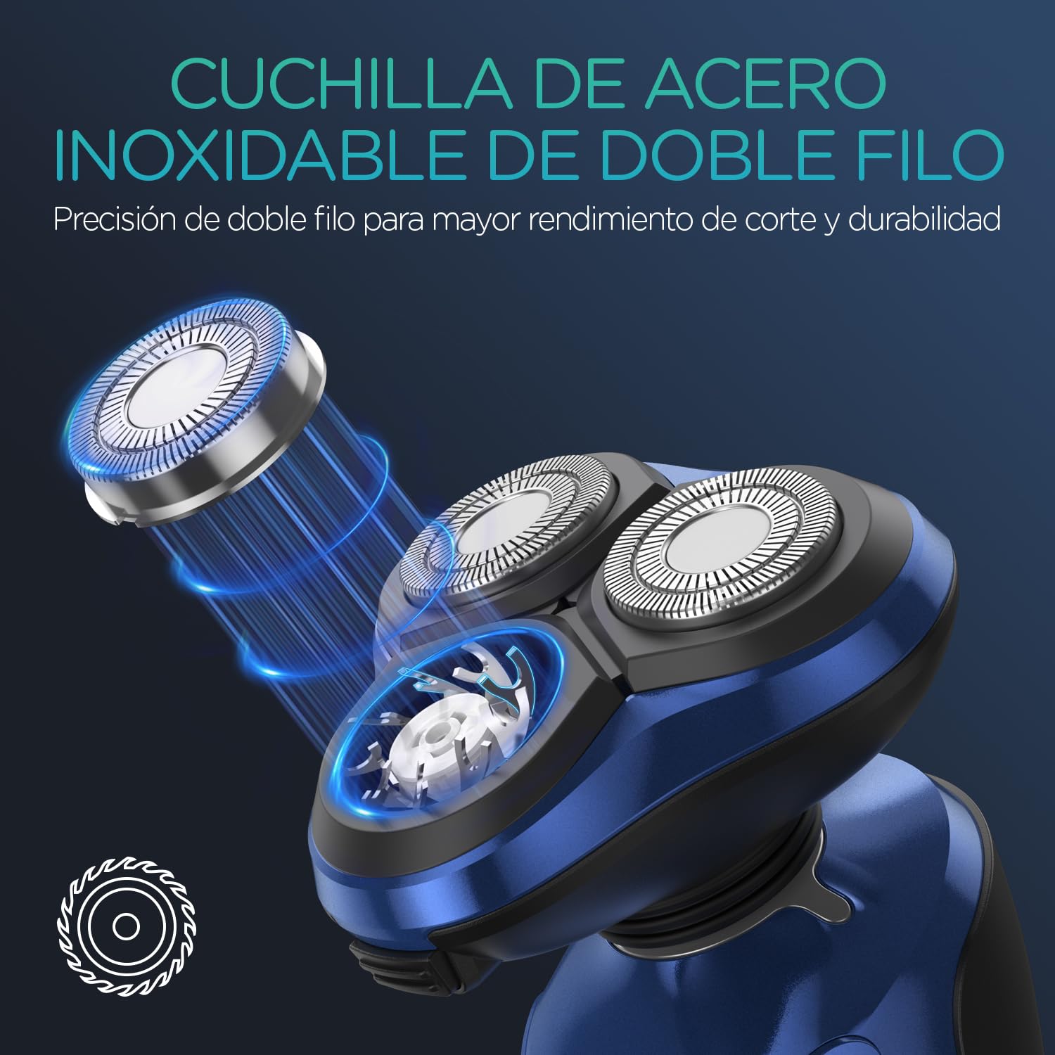 VOYOR Máquina de afeitar Afeitadora Eléctrica Recargable Para Hombres, Recortadora de Barba, Juego de Afeitadora En Húmedo y Seco TX410 (Azul)