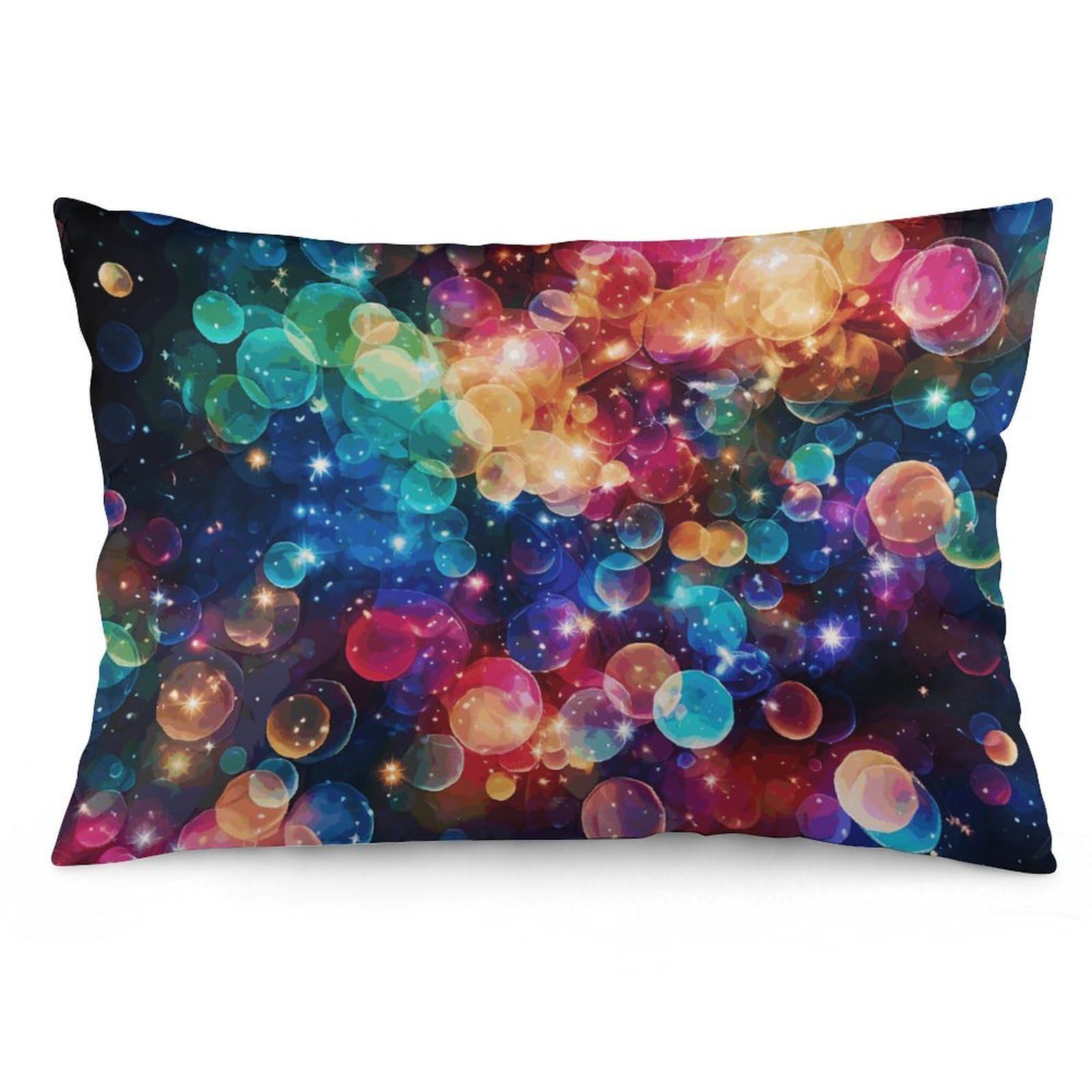 2 Pack Pillow Cases for Hair and Skin, Soft Breathable Pillow Case Covers with Hidden Zipper, Colorful Rainbow Stars Pillowcase 20"x30" Pillow Covers for Sleeping Gift