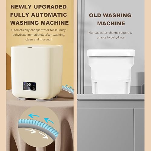 Miniatura 5 de Lavadora pequeña totalmente automática de 7 L, lavadora portátil de gran capacidad con secadora giratoria para dormitorio, apartamento familiar, RV