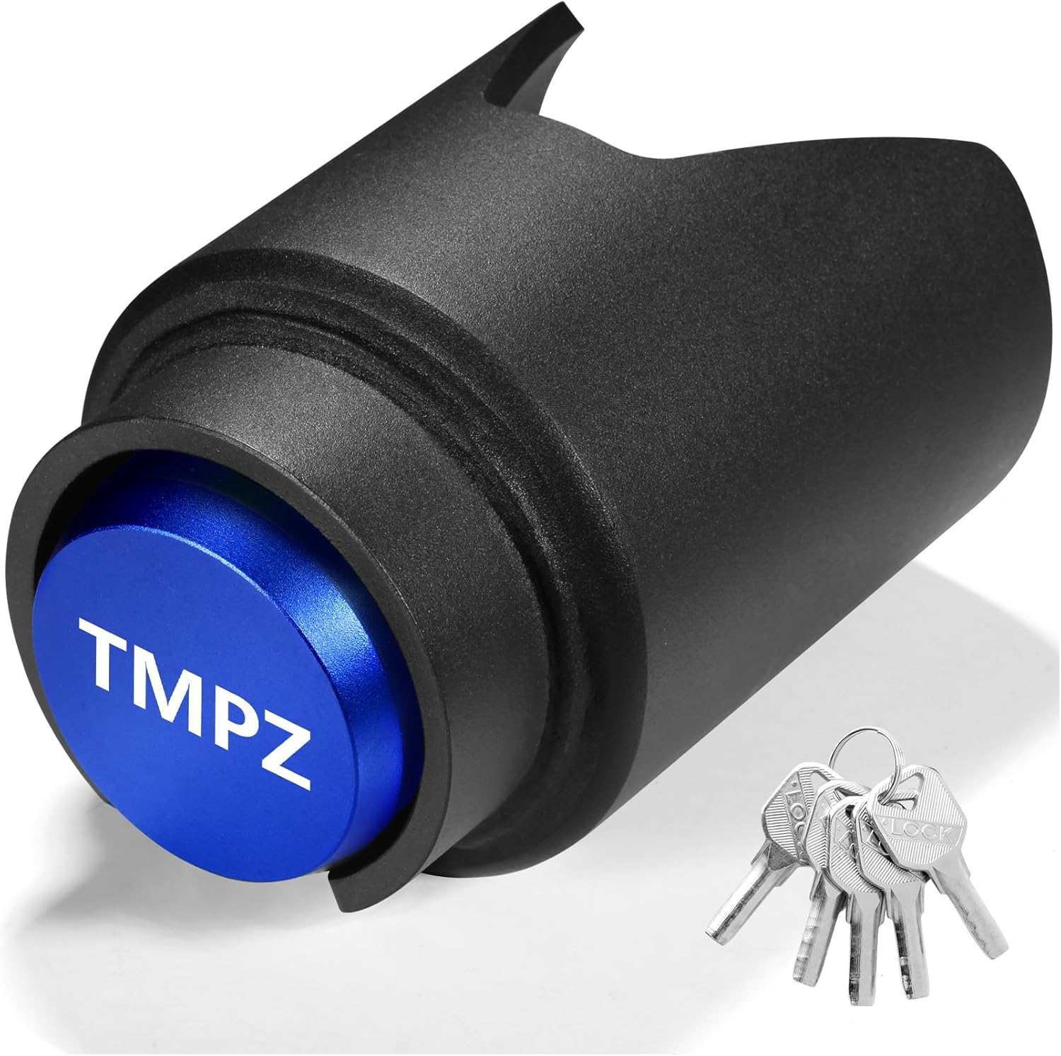 TMPZ Upgraded Heavy Duty Steel Trailer Hitch Lock for 2-5/16 Inch Couplers – Coupler Lock Secures Safety Chains, Anti-Theft Weatherproof Protection for RV, Boat, Camper & Utility Trailers (Blue)