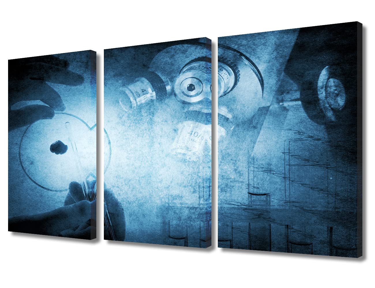 TUMOVO Home Decor Medical Examination Pictures Bathroom Decor Wall Art 3 Panel Science and Medical Background Wall Art Contemporary Home Decor Print on Canvas Ready to Hang (36" Wx24 H)
