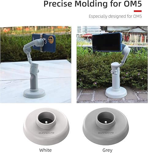 Miniatura 3 de OM 5 Base para DJI OM 5 Smartphone 3-Axis Handheld Gimbal Stabilizer, para Iphone y Android Smartphones OM5 Adaptador Soporte Accesorios (Beige)