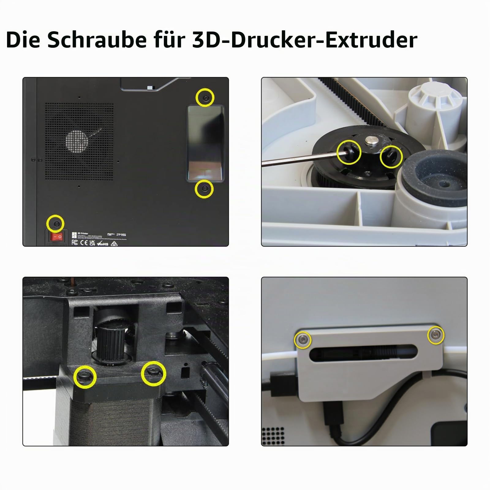 BCZAMD 3D Drucker Zubehör Schrauben Sortiment Kit for X1/X1C/X1E/P1P/P1S/AMS: Präzisionsdruck für die Befestigung von 3D Extruderteilen