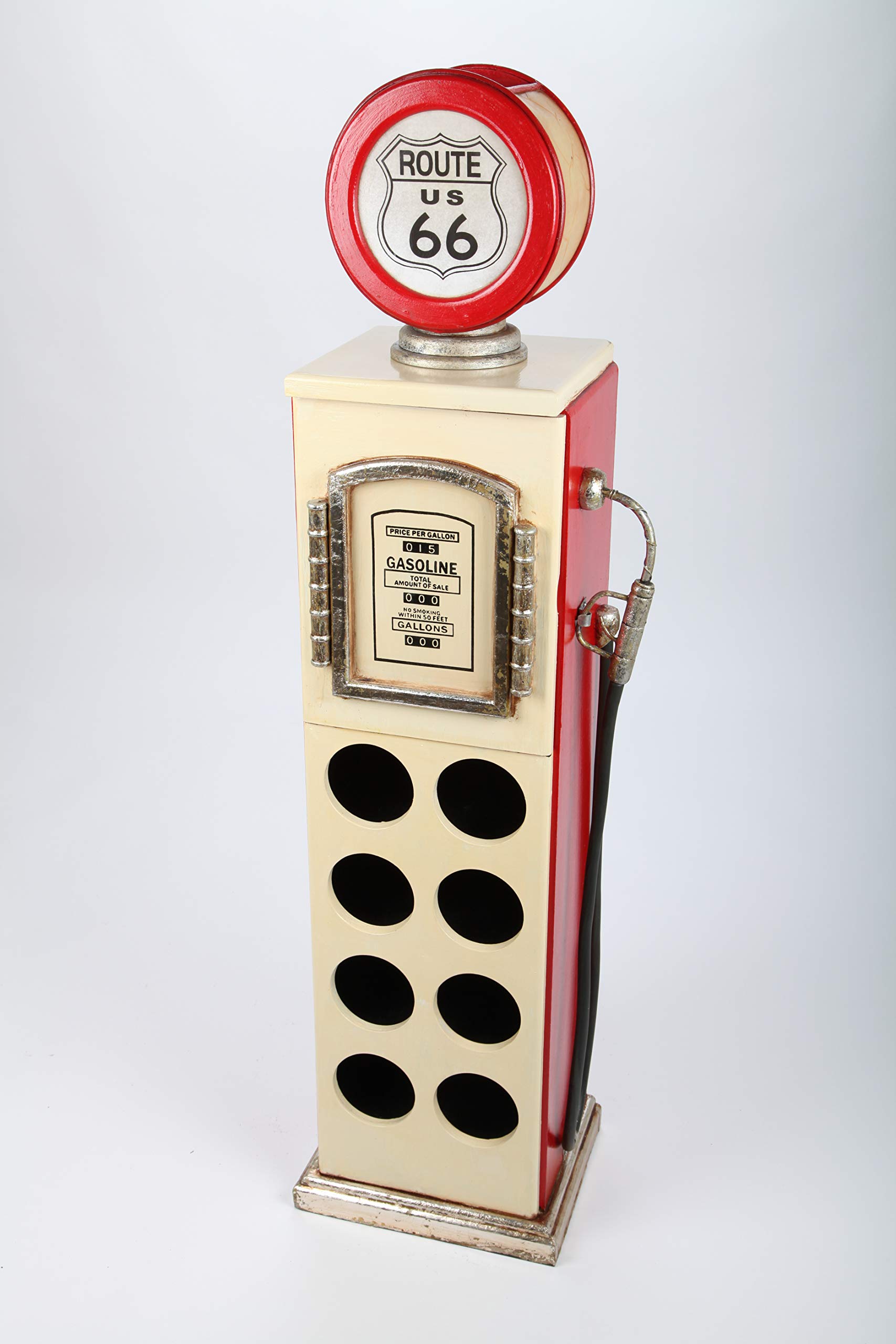 point home Armadietto per vino, bibite, pompa di benzina con luce, bianco/rosso, 109 cm