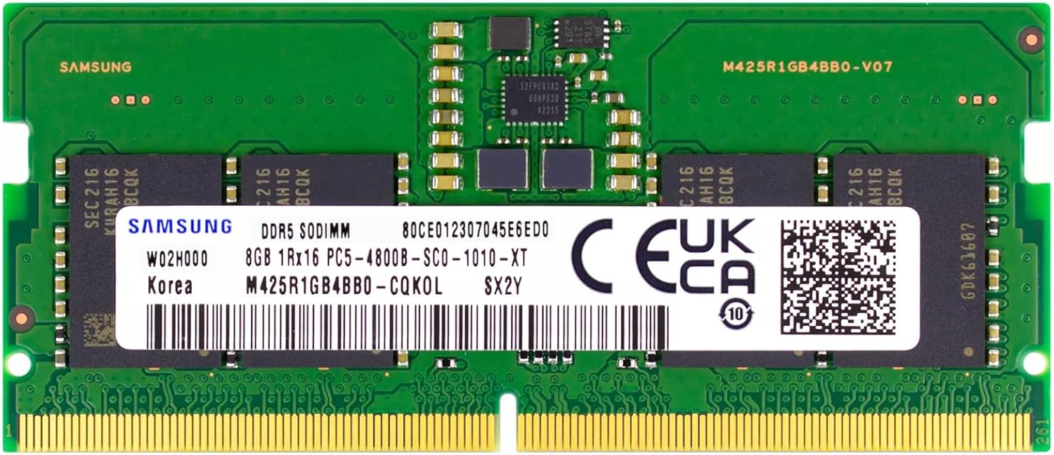 Original SAM 8GB DDR5 M425R1GB4BB0-CQK, 4800MHz SODIMM PC5-38400 1.1V 1Rx16, Memory RAM Compatible for Lenovo Samsung Dell Asus Laptop Notebook