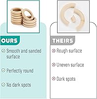 Vista 4 de Mr. Pen Birch Wooden Rings, 2.7", 10 Pack, Wooden Rings for Crafts