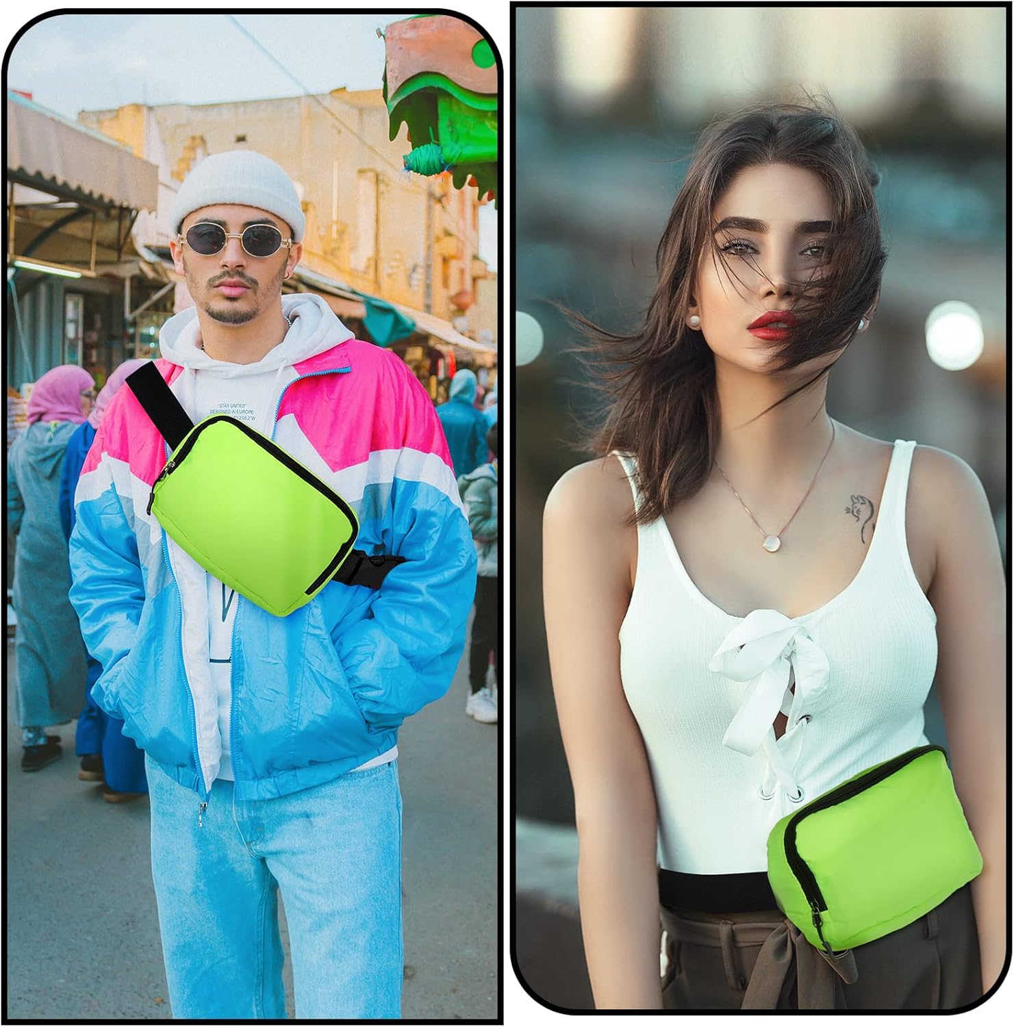 Fanny Pack,Belt Bag,40 Inch Asjustable Strap Everywhere Belt Bag,for Women and Men Green - Image 4