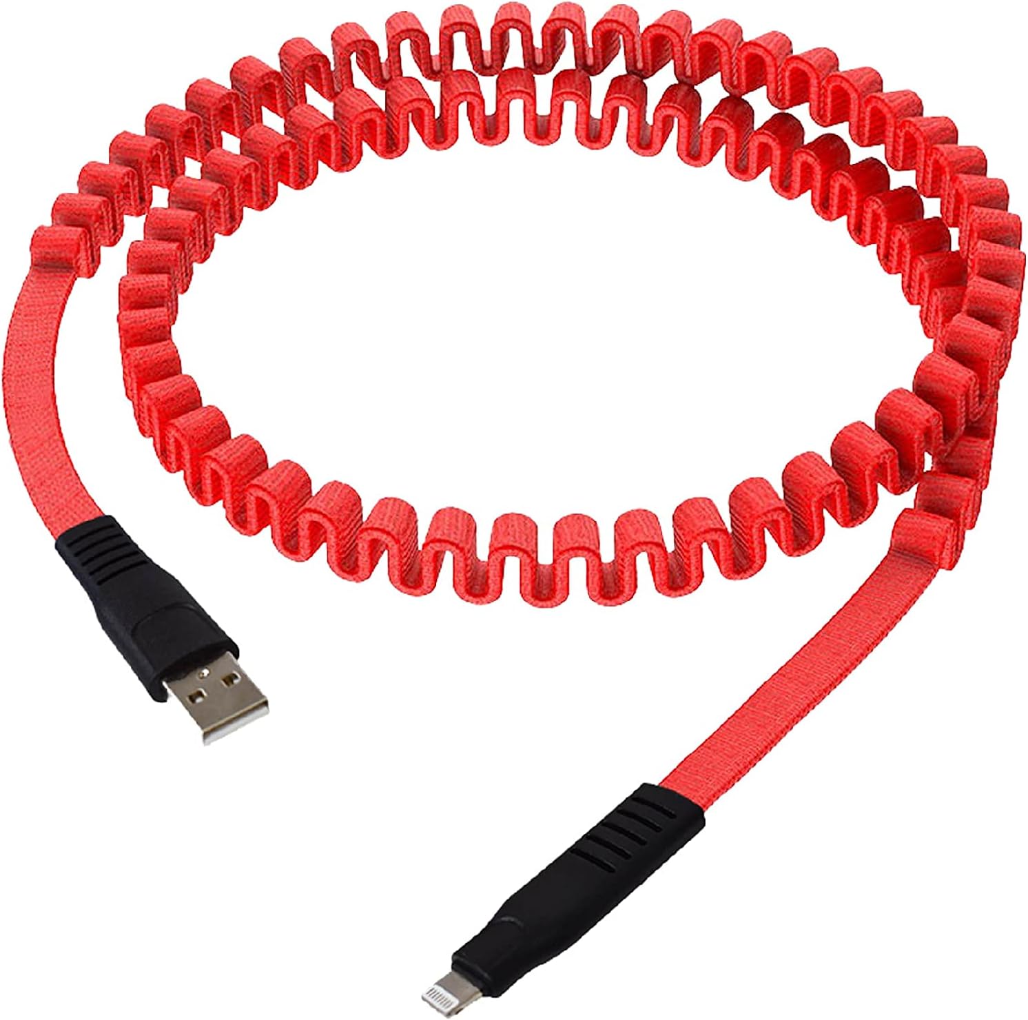 BRAVE 2.1A Fast Charging USB to Lightning Cable, Length Extendable Charging Cable, Data Transfer at 480Mbps – Red