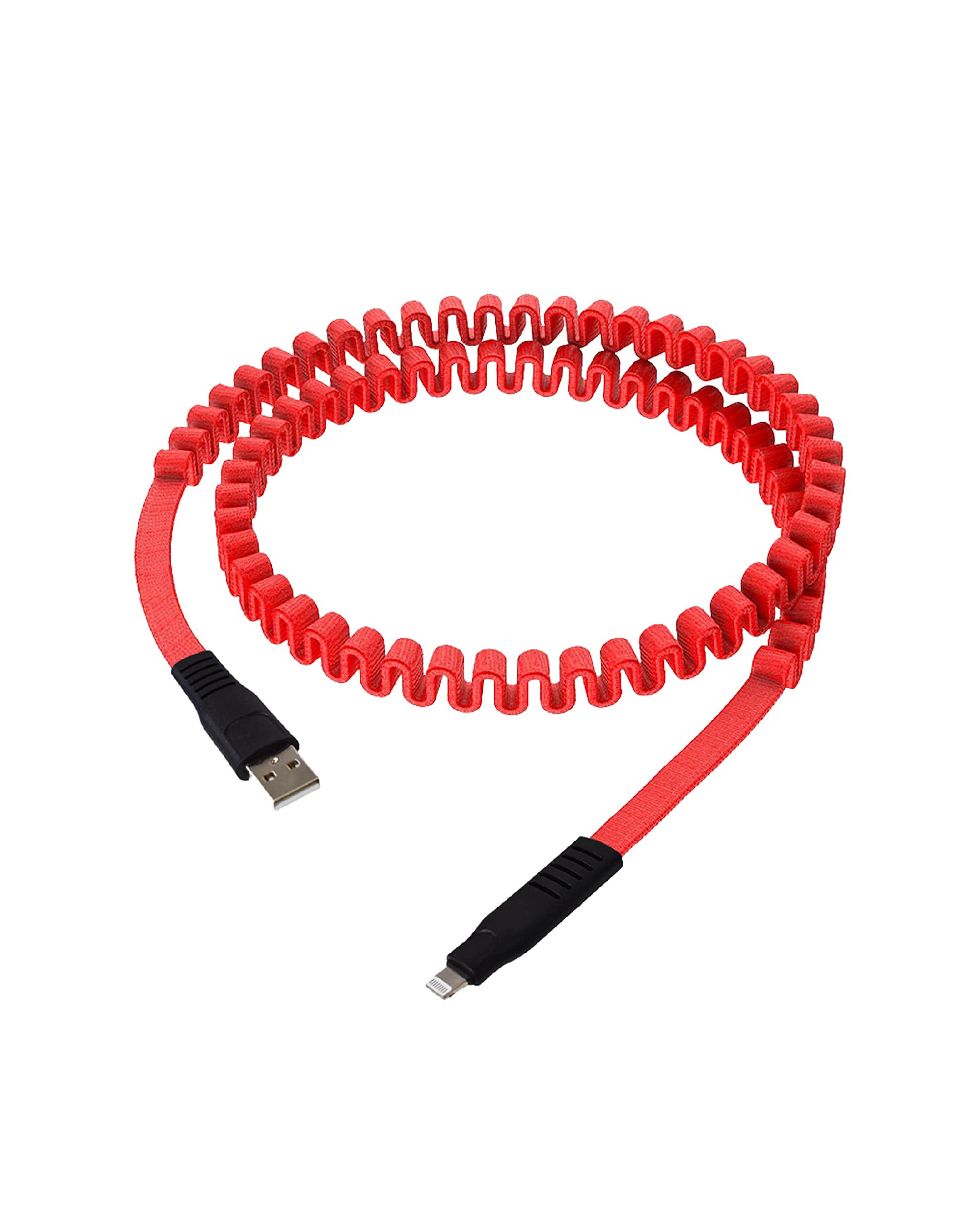 BRAVE 2.1A Fast Charging USB to Lightning Cable, Length Extendable Charging Cable, Data Transfer at 480Mbps – Red