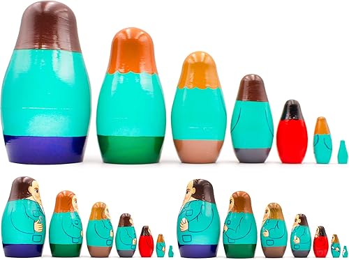 Miniatura 2 de AEVVV Dentista hecho a mano Matryoshka Set 7 piezas  Doctor Wooden Anesting Dolls  Regalos para dentistas  Decoración de oficina dental