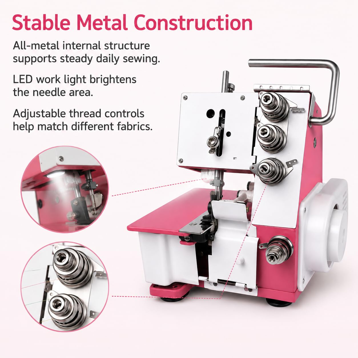 Máquina de Coser Overlock Serger, Grosor de Costura de 3,5 mm, 1200 RPM