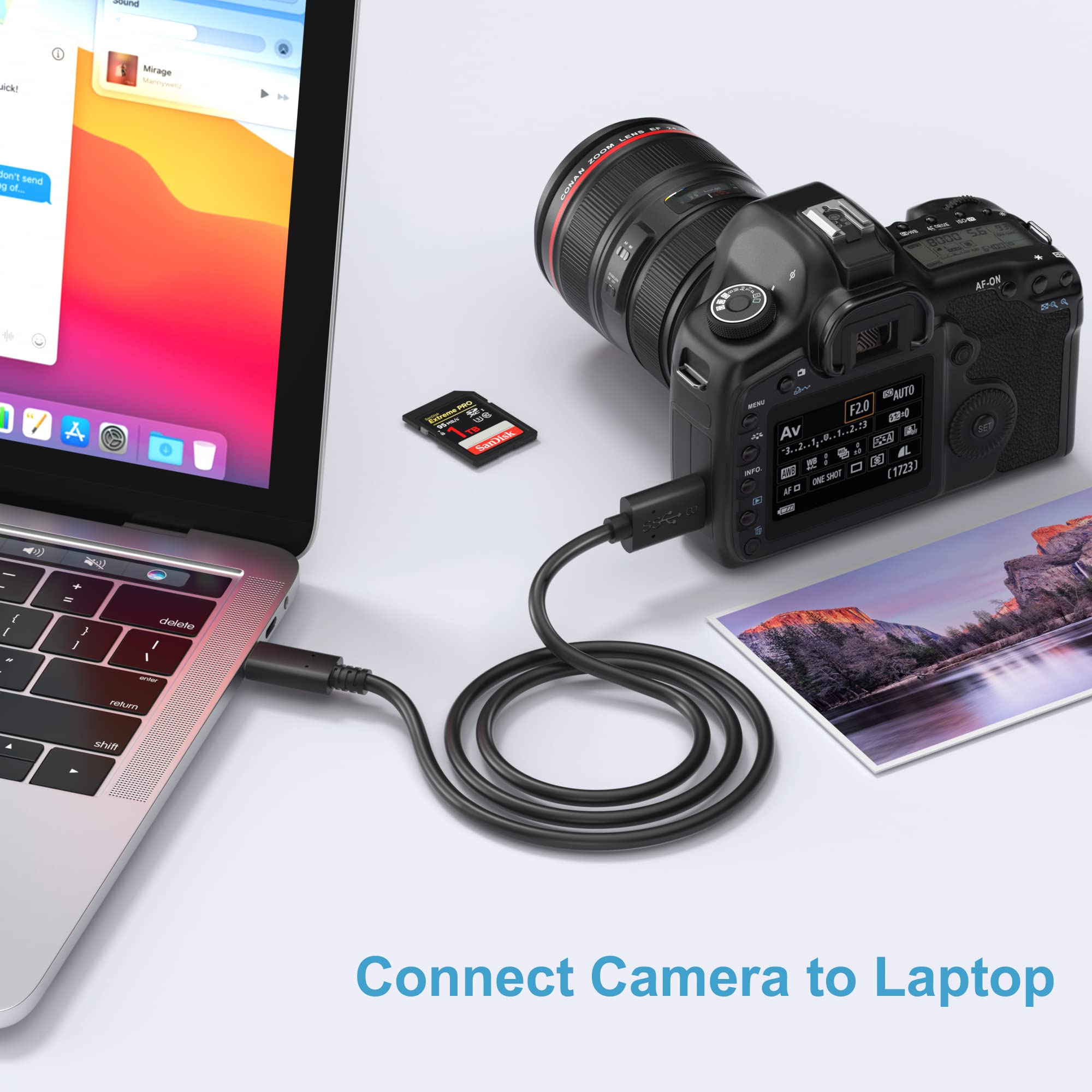 Cavo da Micro B a USB C, cavo di ricambio per fotocamera con trasferimento dati USB 3.1 Gen1, compatibile con Seagate, Toshiba, WD, LaCie Portable HDD - 3 piedi, confezione da 2