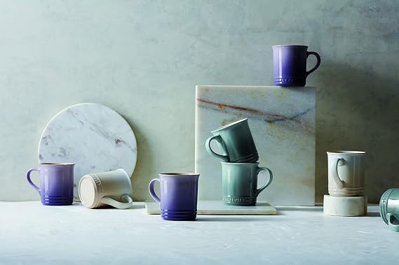 Le Creuset Stoneware Vancouver Mug, Set of 4, 14 oz. each, Sea Salt