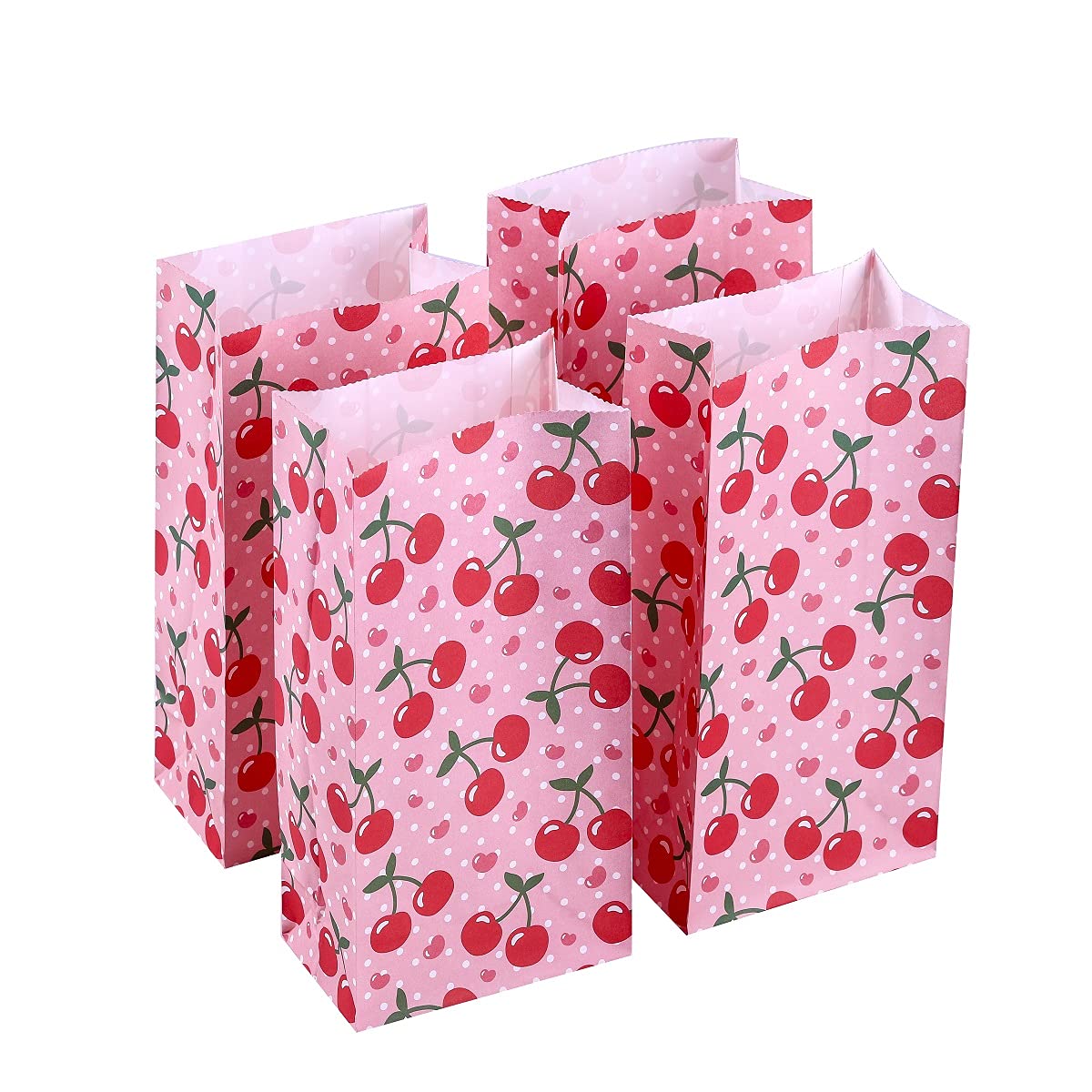 ysmile Party Gift Bag Small Favor Bag Paper Treat Bag Goodie Cherry for Girl Birthday Kid Celebration 24 ct