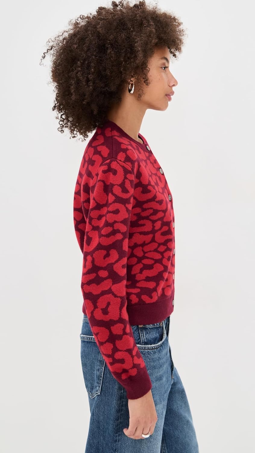 Women's Leopard Crew Cardigan
