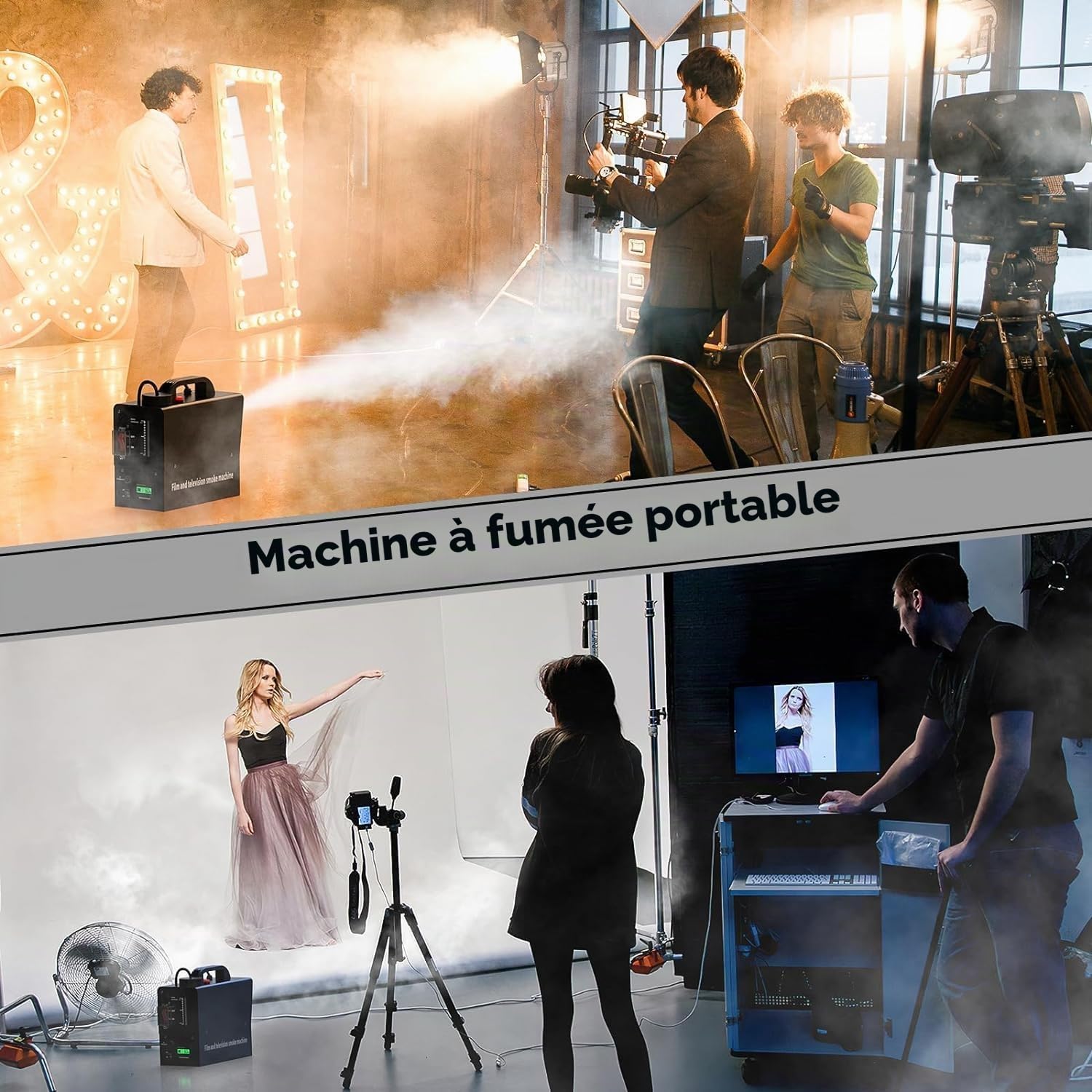 Machine à fumée manuelle 400 W, batterie intégrée 21000 mAh, Niveau visible