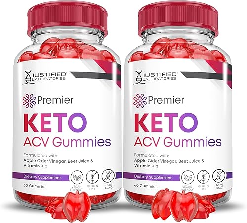 Miniatura 1 de Paquete de 2 gomitas Premier Keto ACV Premier Keto Gummies Advanced 1000 mg de vinagre de sidra de manzana formulado con jugo de granada y remolacha