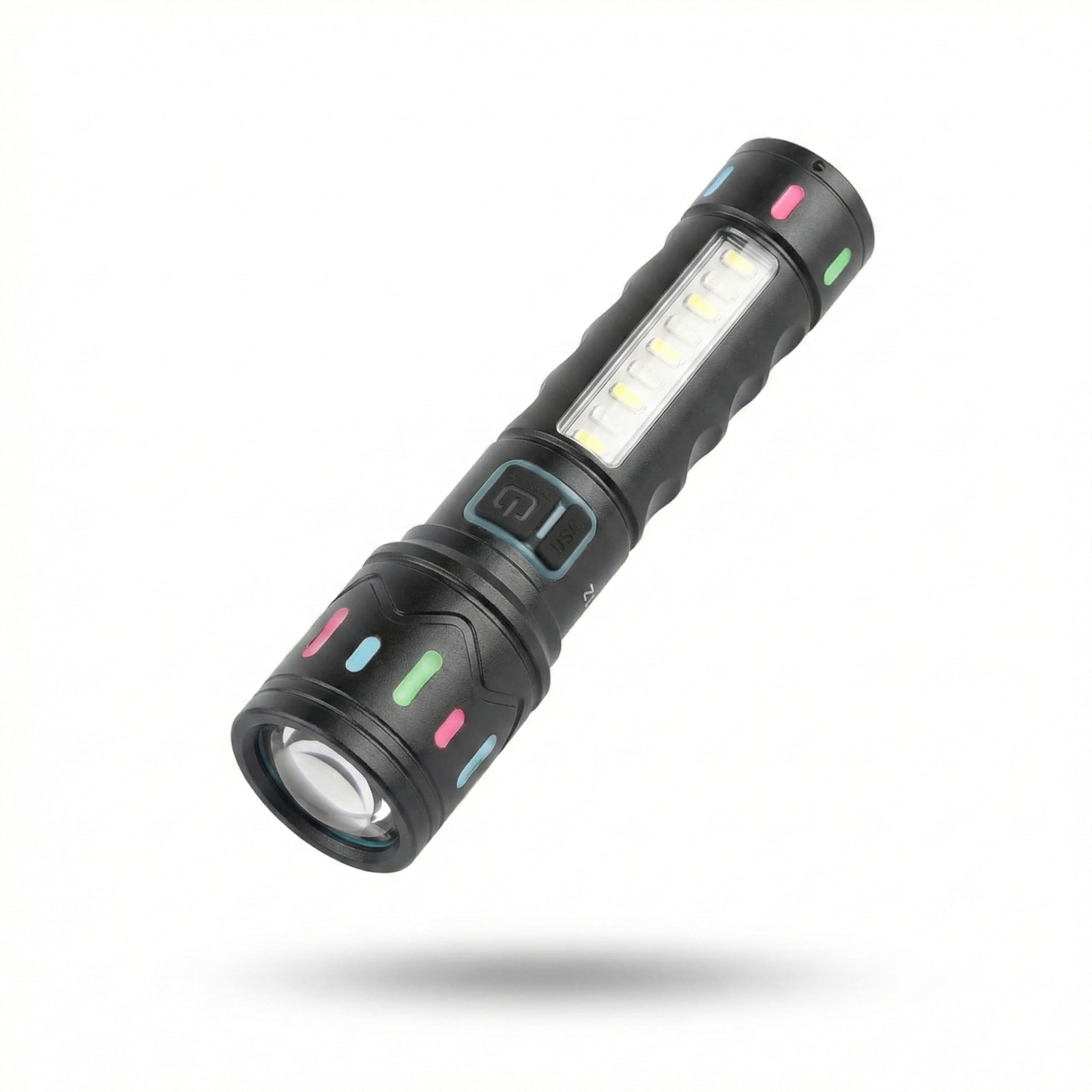 Drumstone 1200mAh Rechargeable LED Tactical Flashlight, Zoomable Metal Torch with 5 Light Modes, Emergency Outdoor Flashlight for Camping, Hiking, Night Walks & Travel-image-49