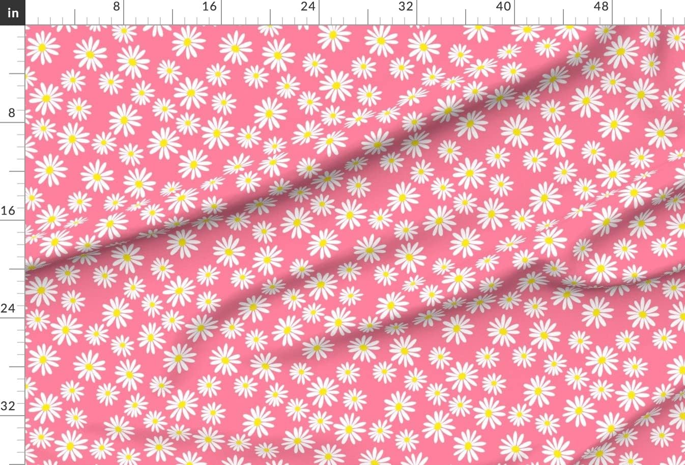 Spoonflower Fabric - White Daisies Pink De Black Daisy Floral Flowers Printed on Upholstery Velvet Fabric Fat Quarter - Upholstery Home Decor Bottomweight Apparel