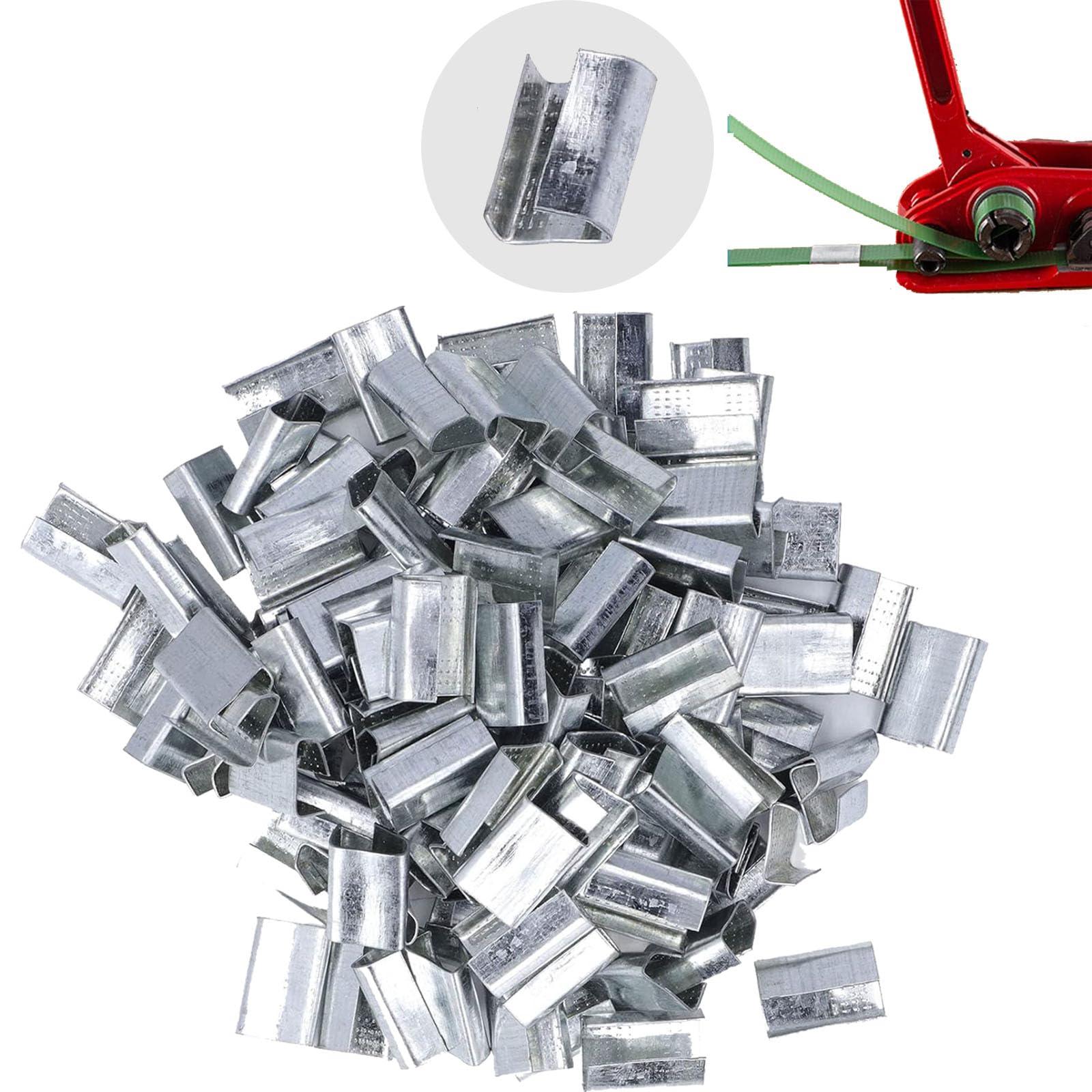 Sellos Abiertos De Embalaje, Hebilla De Fleje De Metal, Empaque De Fleje Con Hebilla De Fleje De Metal, Sellos Abiertos De Embalaje De Acero Galvanizado Para Correa De Plástico Pet De 16 mm