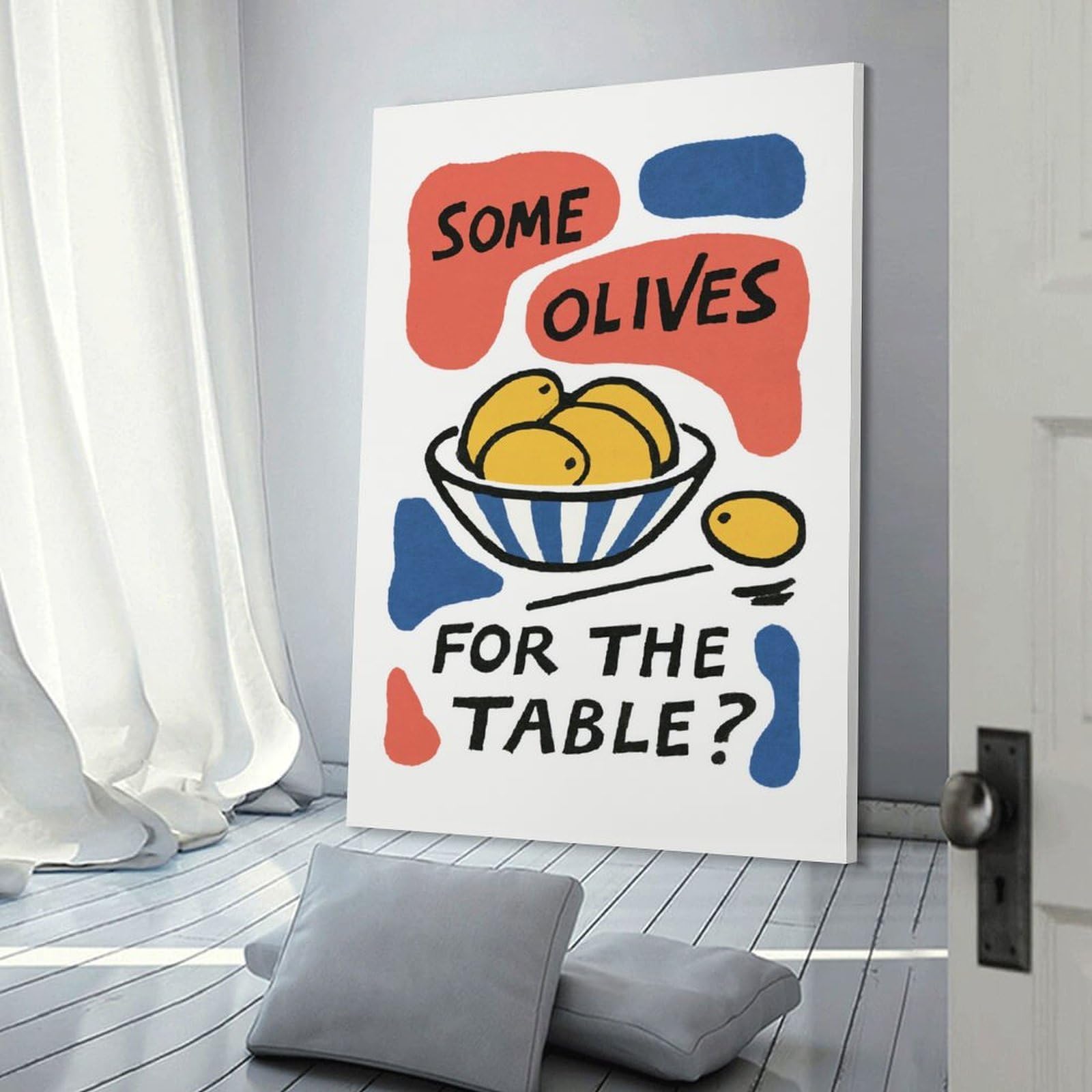Junmoney Frame-Style-22 Canvas Art Print Some Olives For The Table Art, 20X30inch(50X75cm), For Calm Bedrooms, Home Corners Or Flats, A Warm Accent For Relaxed Interiors