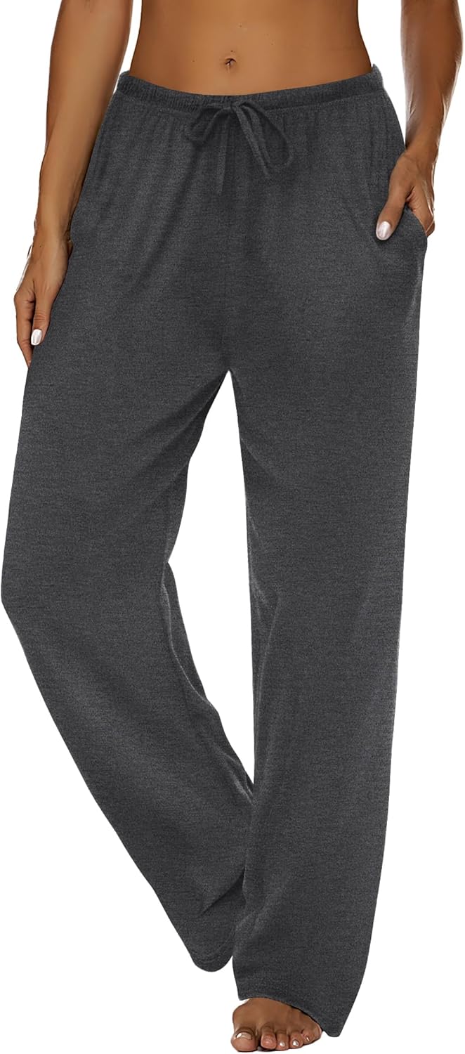 Ekouaer Women Pajama Pants Comfy Pj Bottom with Pockets Stretch Plaid Sleepwear - Image 2