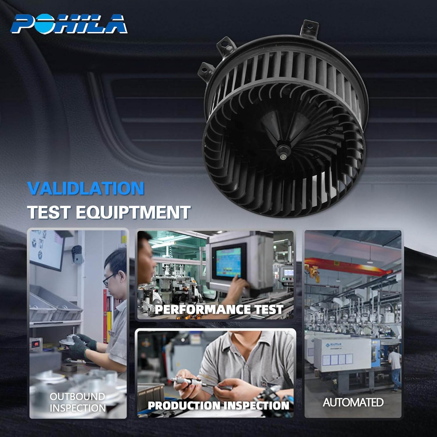 Front Side HVAC Heater Blower Motor with Brushless Motor Replacement for Cadillac, Chevy & GMC Vehicles - Tahoe, Yukon, Escalade, Silverado 1500/1500 LD/2500 HD/3500 HD, Sierra 1500/2500 HD