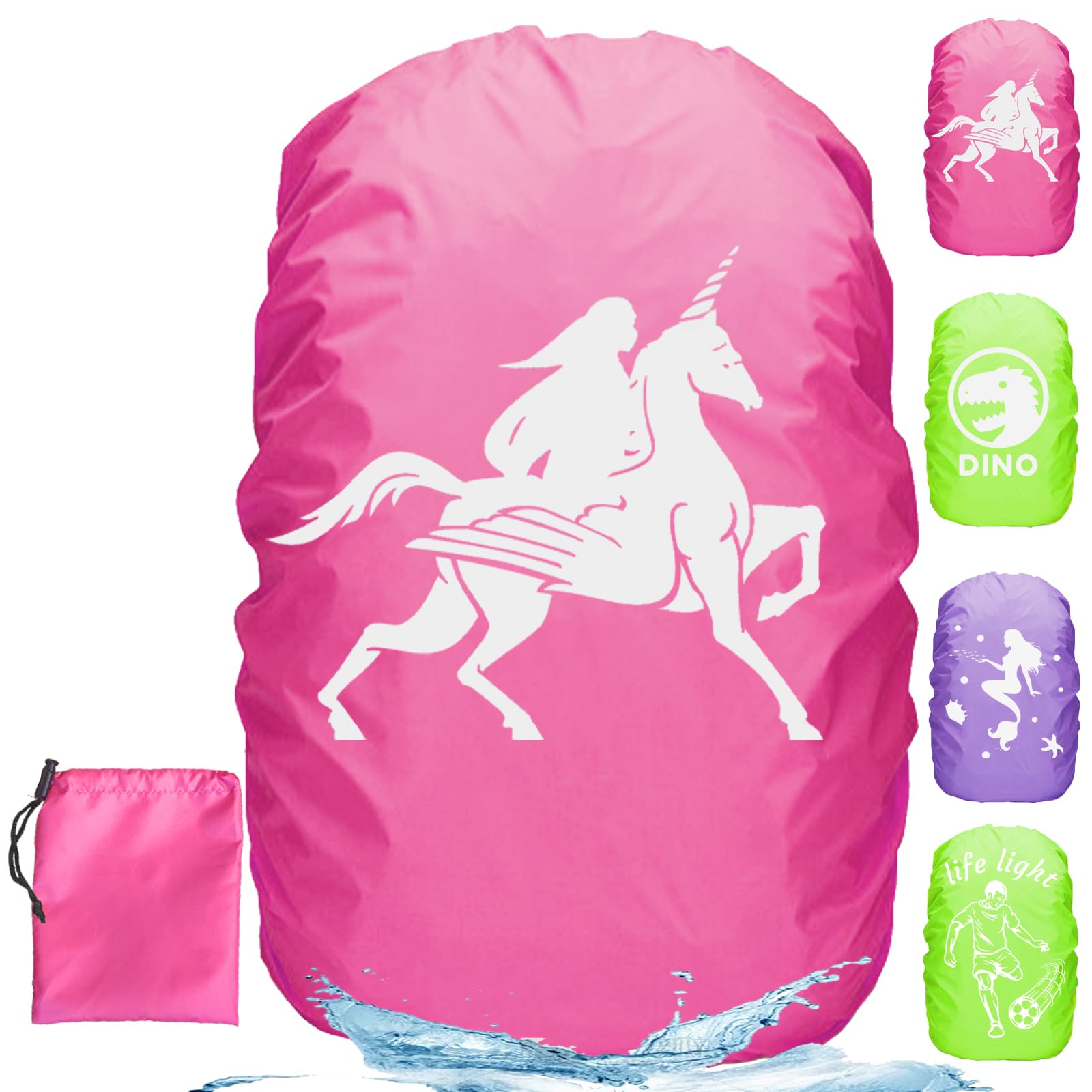 YOUYIKE Coprizaino Antipioggia, 30-40L Parapioggia Bambino per Zaino Reflective, Verde Coprizaino Impermeabile per Bicycling, Escursionismo, Viaggio