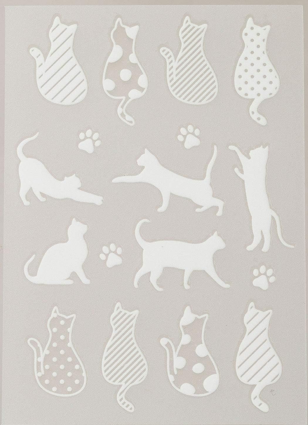 Irodo 90079 Cat (No Ironing Required, Fabric Decal, Leather, Synthetic Fiber, Handmade, White