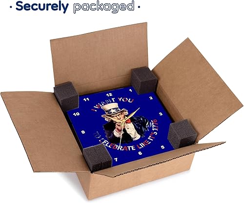 Miniatura 7 de Wall Clock Silent - 15 inch - Uncle Sam I Want You To Celebrate Like Its 1776 - Vector Art - Vintage Poster