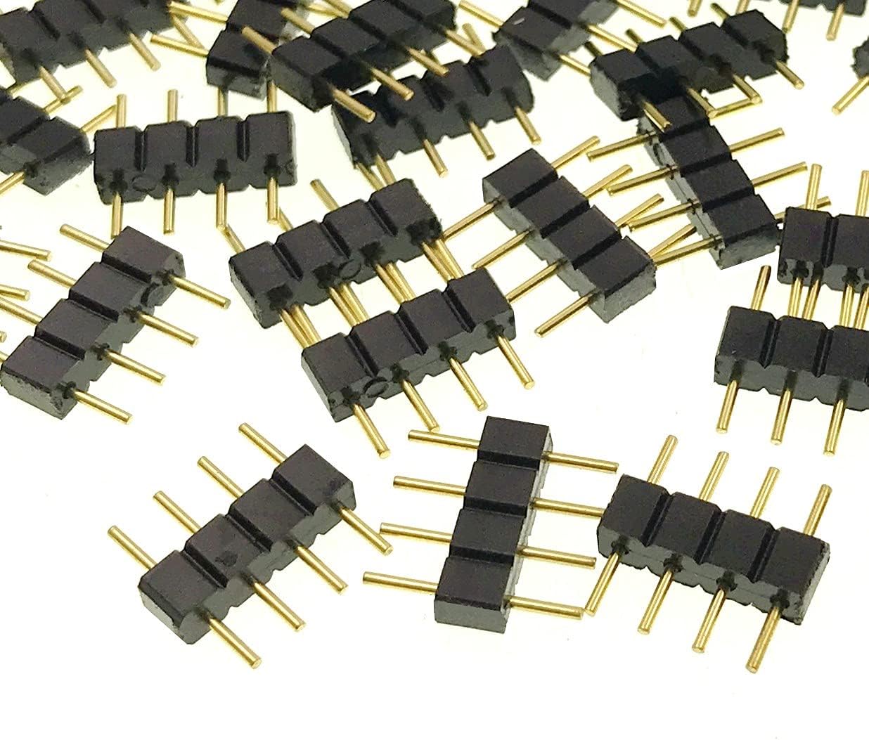 JZK 50 PCS LED strip connectors 4 pin male to male adapter plug for SMD 5050 3528 2835 RGB led light strip - Image 4