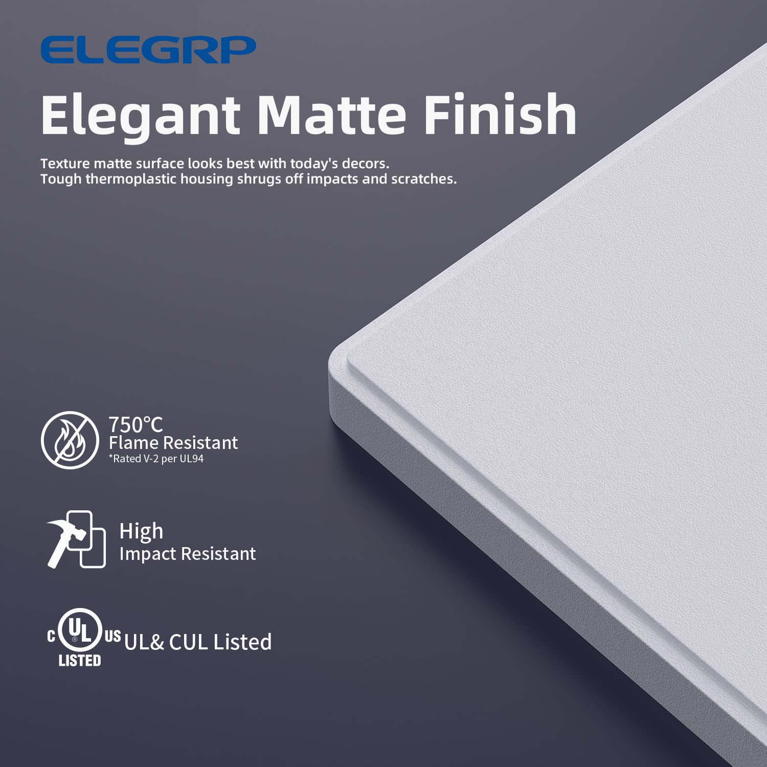 Screwless Wall Plates - Matte White (20 Pack) -2