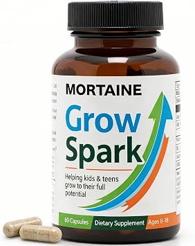 Mortaine Grow Spark Supplement, Nutrient Support Blend with Vitamin K2, Magnesium & Zinc- 60 Capsules