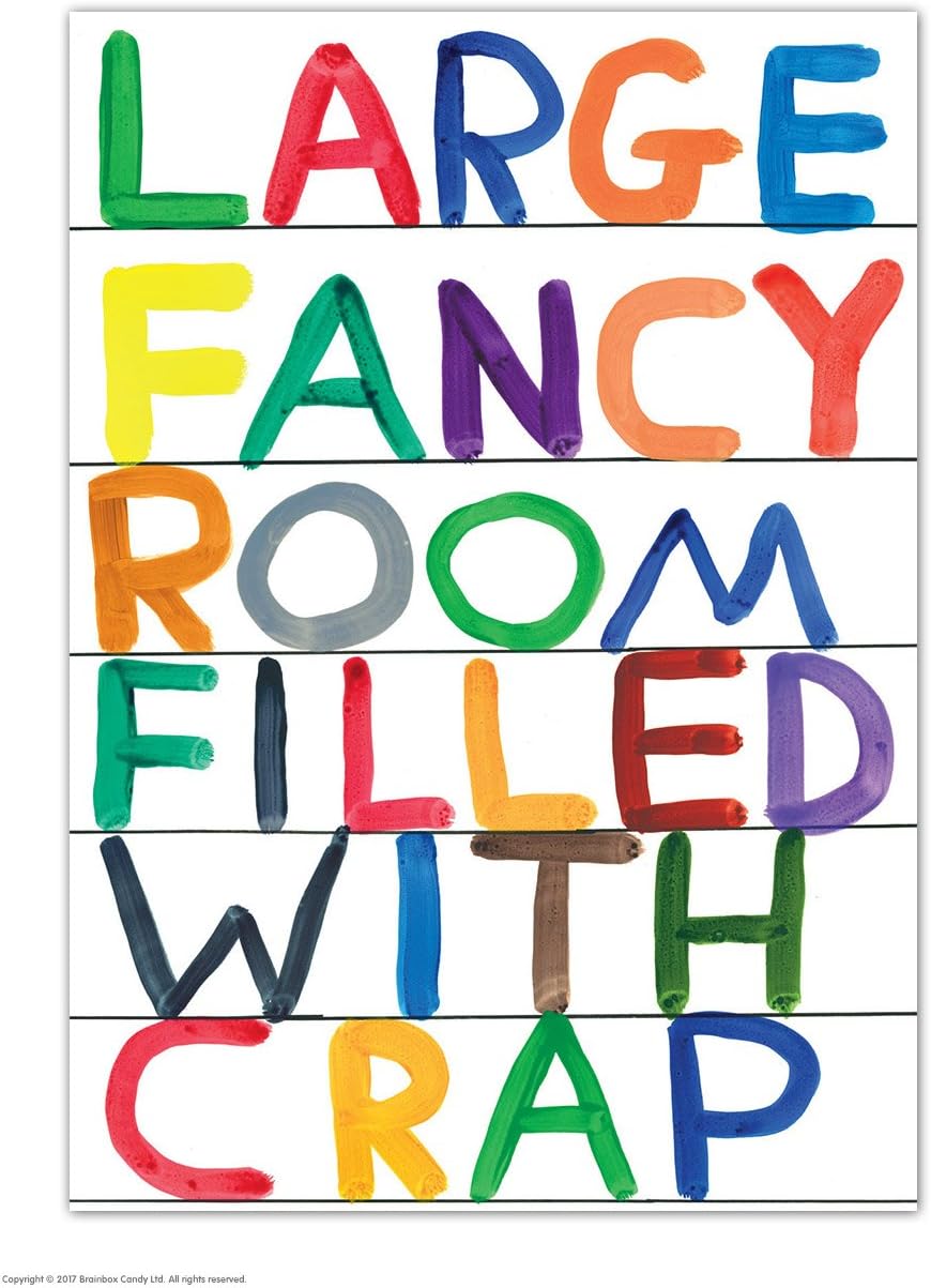 Brainbox Candy Official David Shrigley Postcard - 'Large Fancy Room' - Funny Postcards - David Shrigley Art - A6 Print - Artistic Postcard