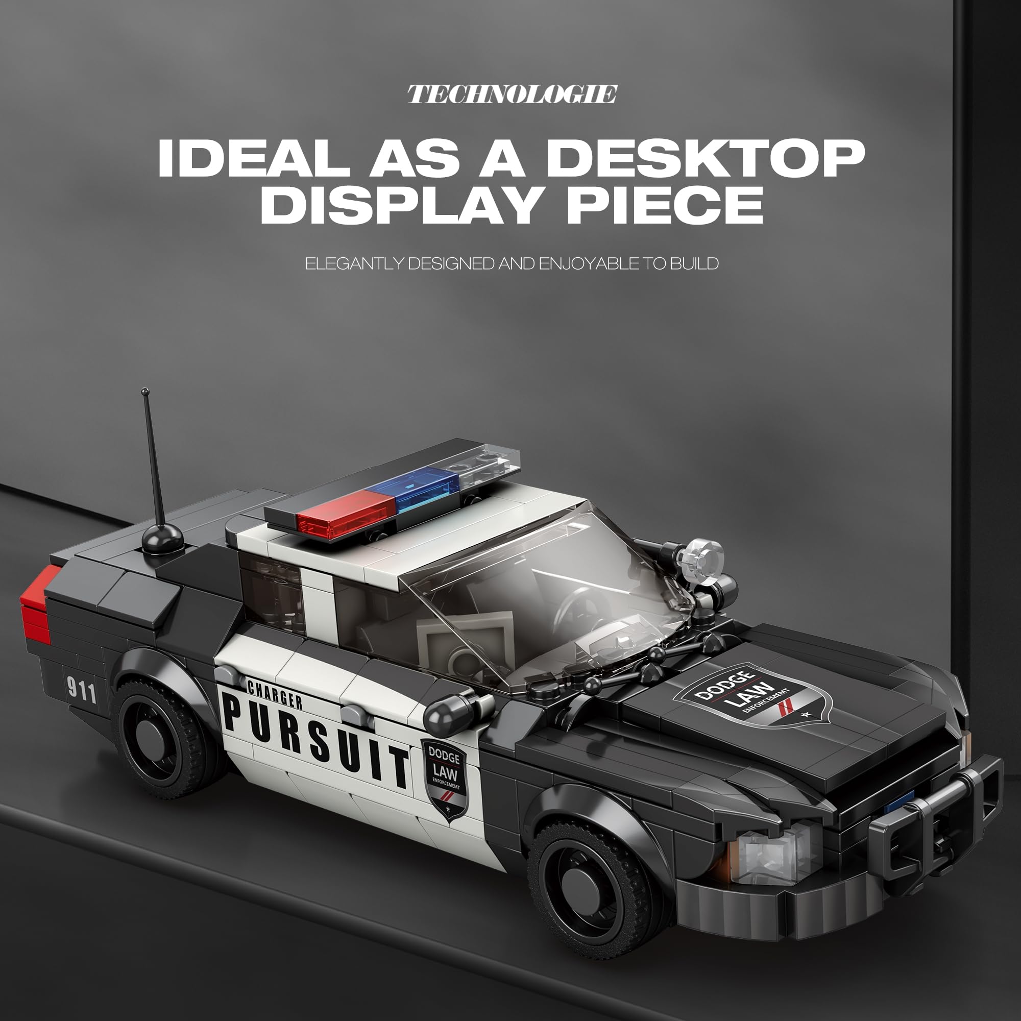 Police Car Building Blocks Set, Daoge Speed Champions Car Building Set Toys - Image 2