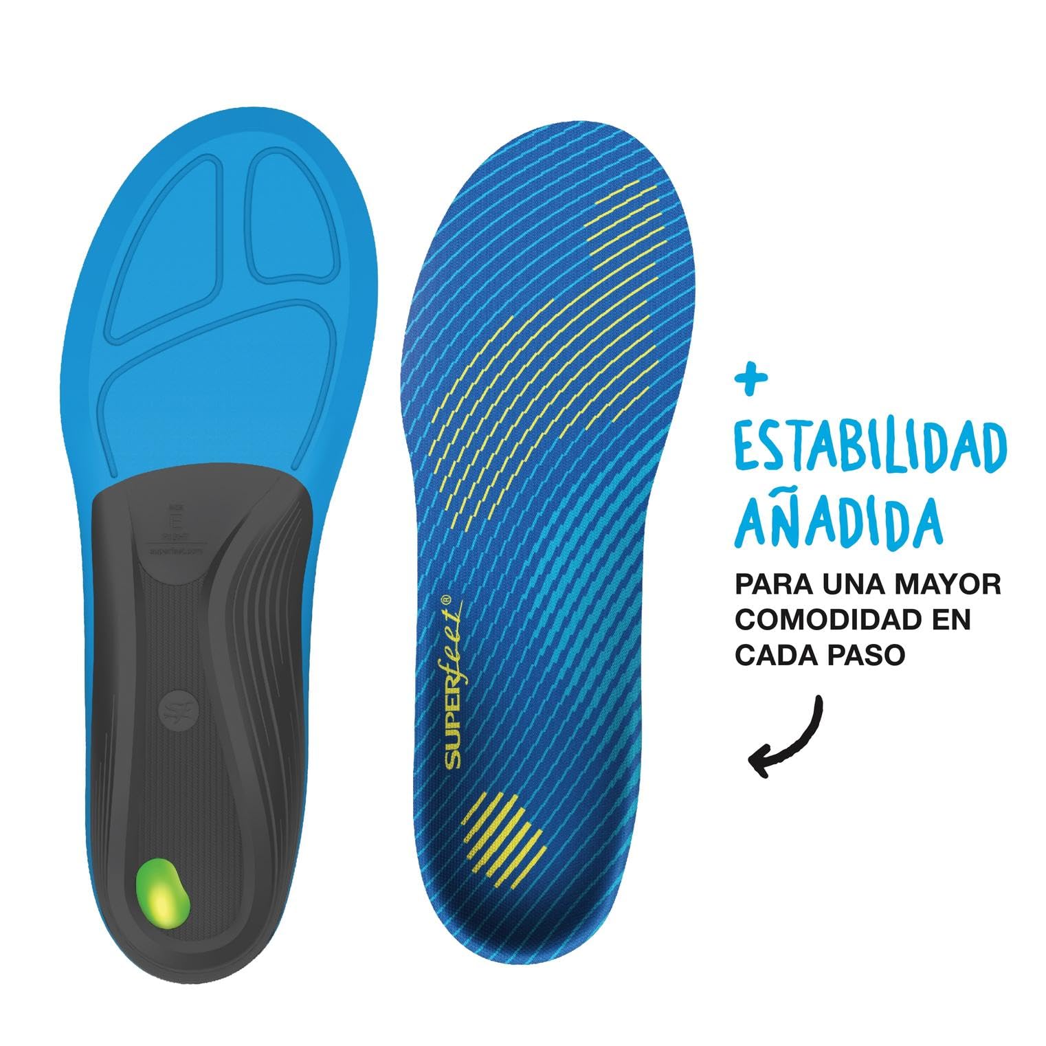 Superfeet - Active Support Arco Medio - Plantillas Ortopédicas Recortables - Soporte del Arco para Zapatillas de Deporte y Caminar - EU 39 – 41