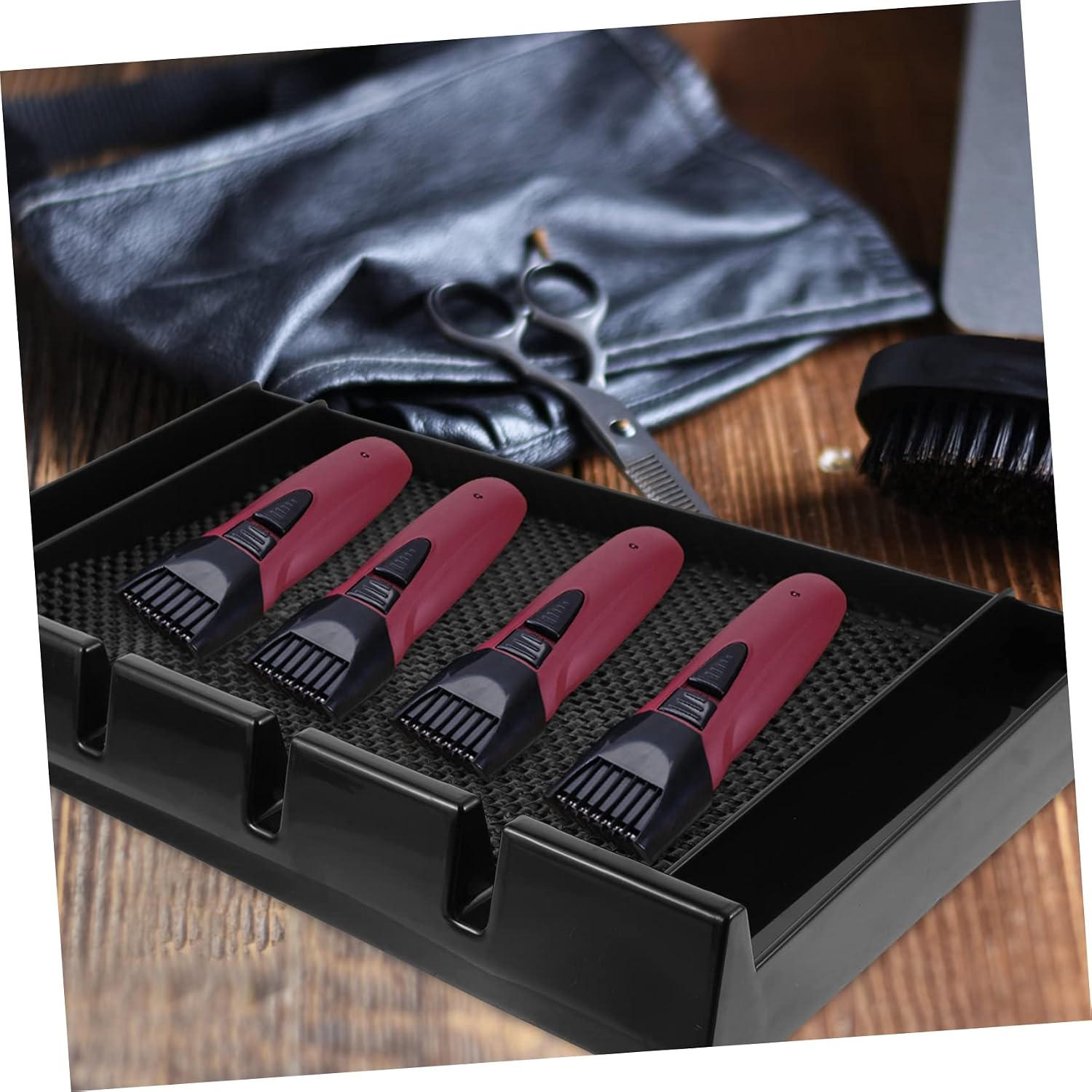 Gatuida Barber Tool Storage Stand Hair Trimmer Holder for Salon Use Organizer with Silicone Pad Holds Clippers Accessories for Barbershop and Hairstylist Needs