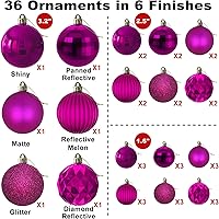 Vista 302 de Bubblegun Rosa - Bolas Pequeñas de Navidad de 1.6 Pulgadas, Adornos de Decoración para Árbol de Navidad, Bolas Colgantes Inastillables