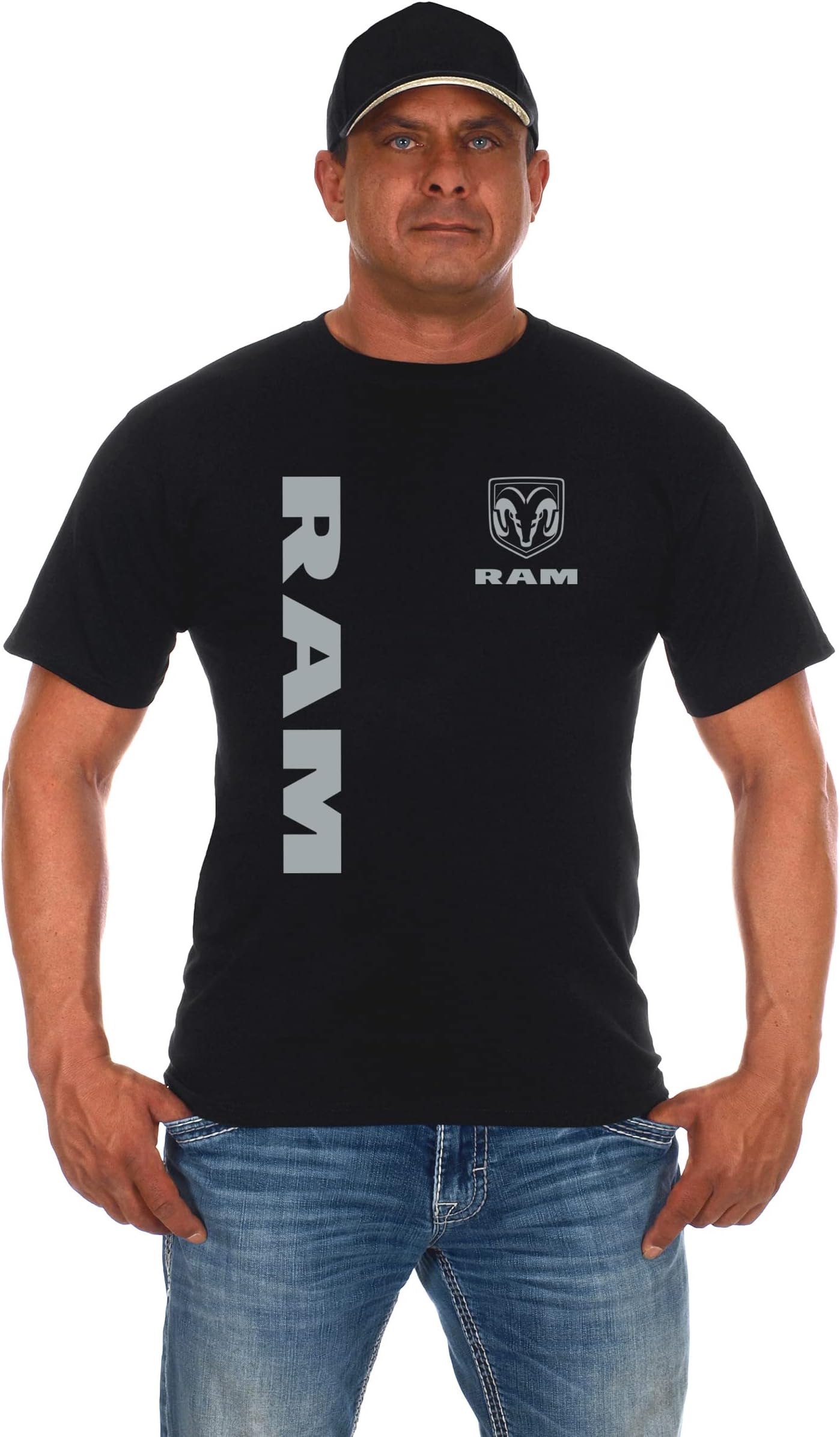 JH DESIGN GROUP Men's Jh Design Dodge Ram Classic T Short Sleeve Crew Neck Shirt