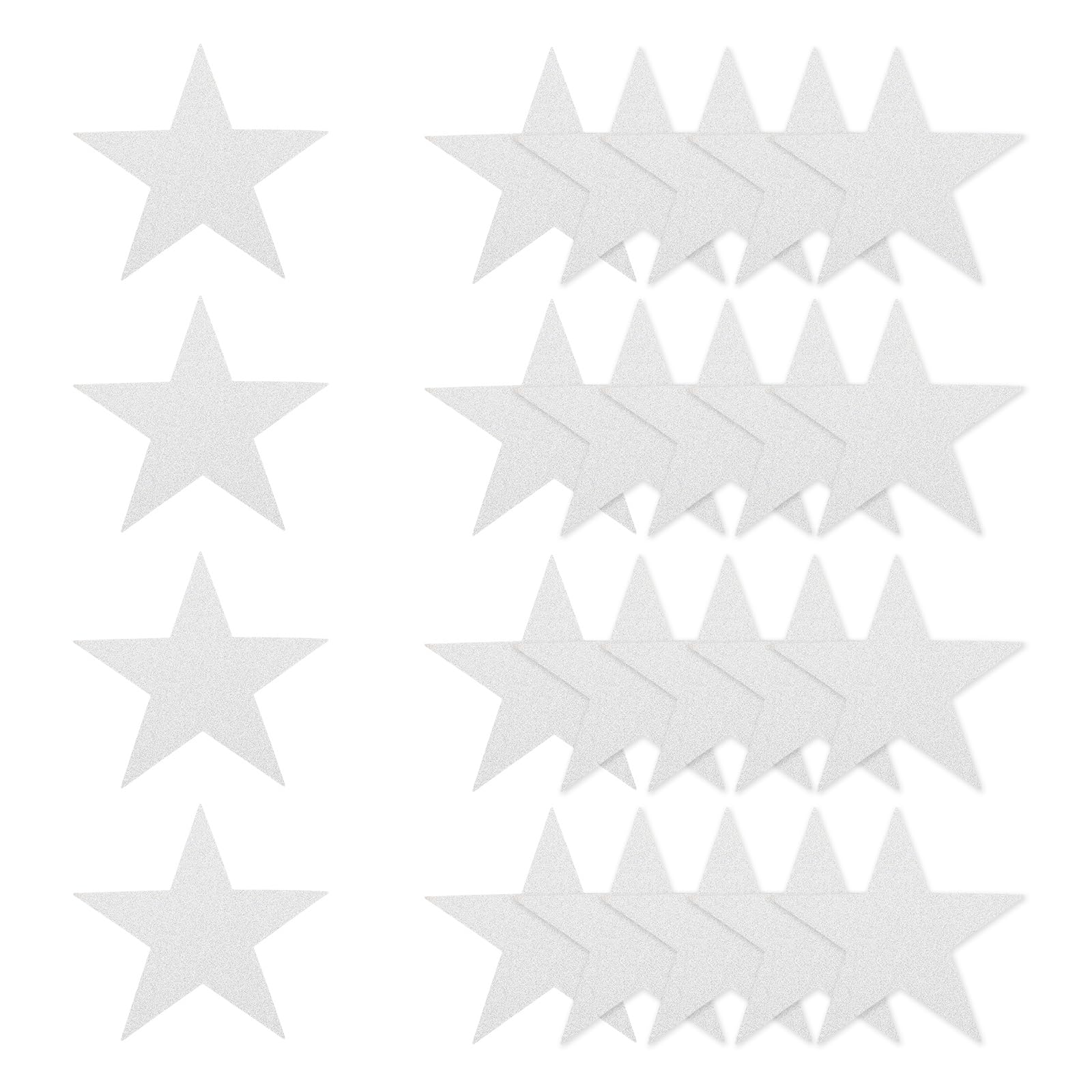 sourcing map 24 Pcs Glitter Stars Cutouts Decoration, 6" Paper Star Confetti Cutouts Stars Shiny for Bulletin Board Wall Classroom Party Supplies, Bright Silver