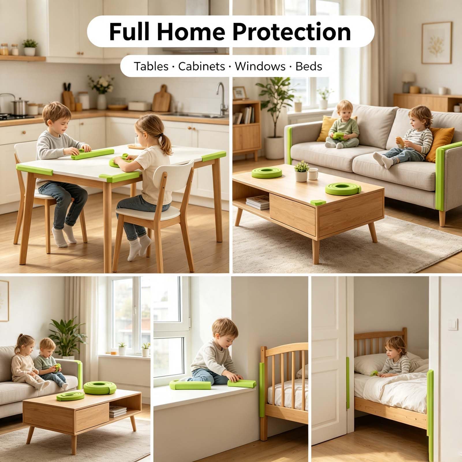 Burlete Protector De Espuma, Protector De Esquinas Y Bordes, Tira Antigolpes para Muebles, Mesas Y Escritorios, Banda Amortiguadora, Flexible, Suave Y Fácil De Colocar