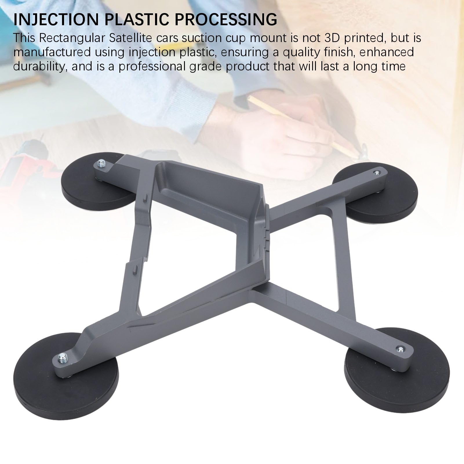 plplaaoo Soporte Rectangular con Ventosa para satélite, ángulo Ajustable, Fuerte Capacidad de Carga, Soporte para Techo Solar de Coche para recepción de Mini señal, aleación de Aluminio,