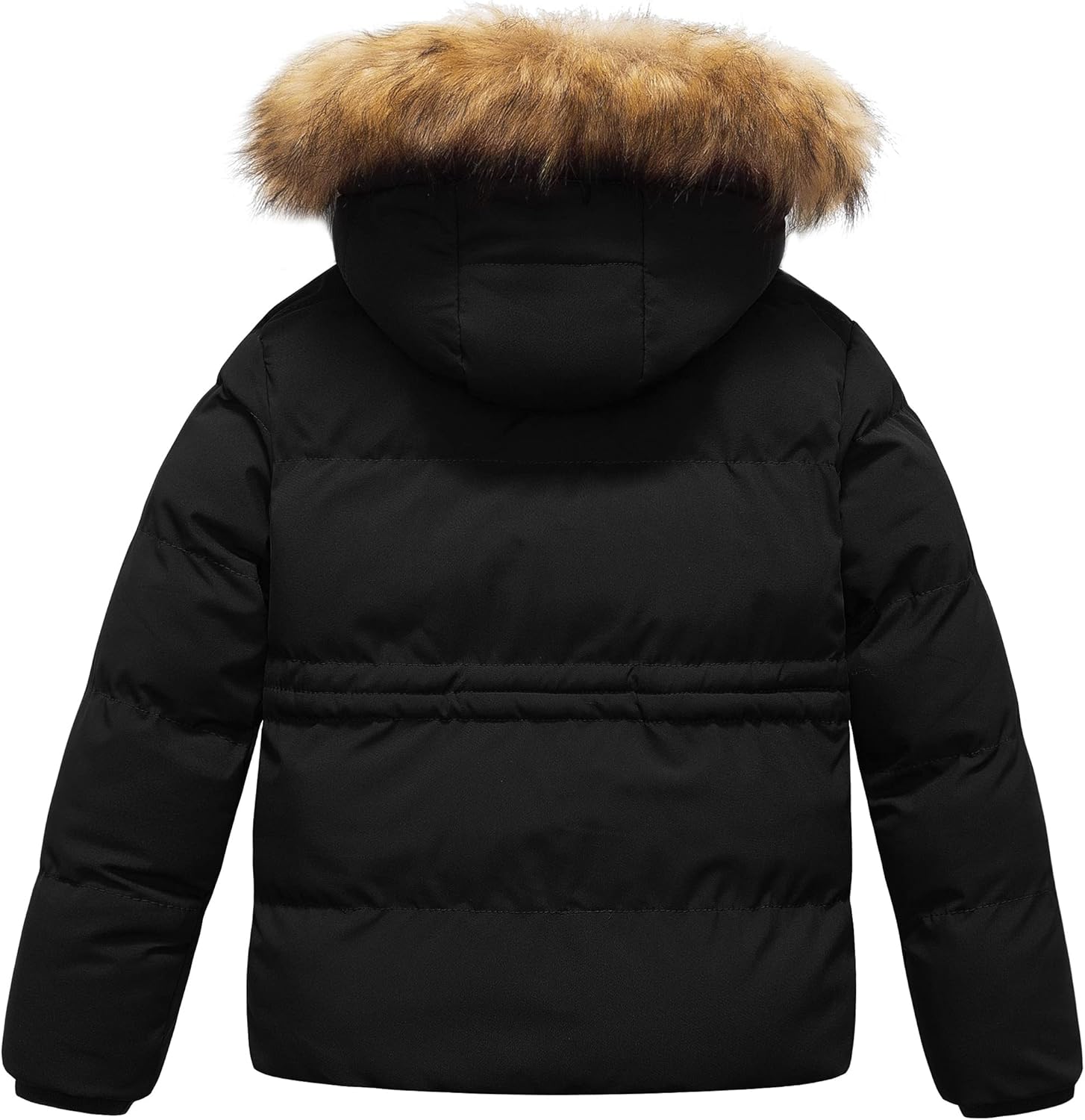 CREATMO US Girl's Kids Metallic Shiny Jacket with Detachable Fur Collar Warmth Winter Outerwear - Image 2