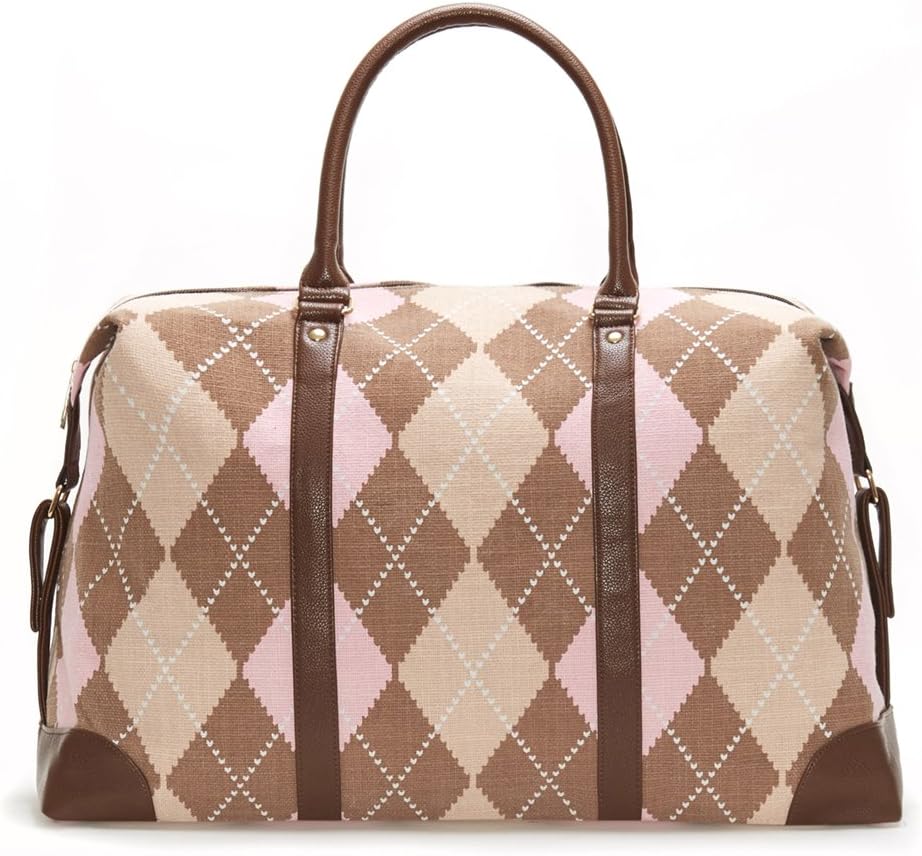 Argyle Duffle Bag, Weekender Bag Overnight Travel Tote Bag MSRP $99