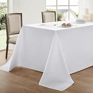 Amazon.com: Aocoz Rectangular Tablecloths 60x120 Inch 2 Pack White ...
