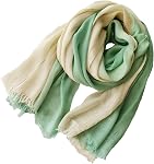 Cotton Linen Fashion Scarf,Gradient Two-tone Four Season Scarf Shawl Beach Gauze,Long Lightweight Travel scarf 75"×35"